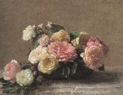 Henri Fantin-Latour roses in a dish Sweden oil painting reproduction